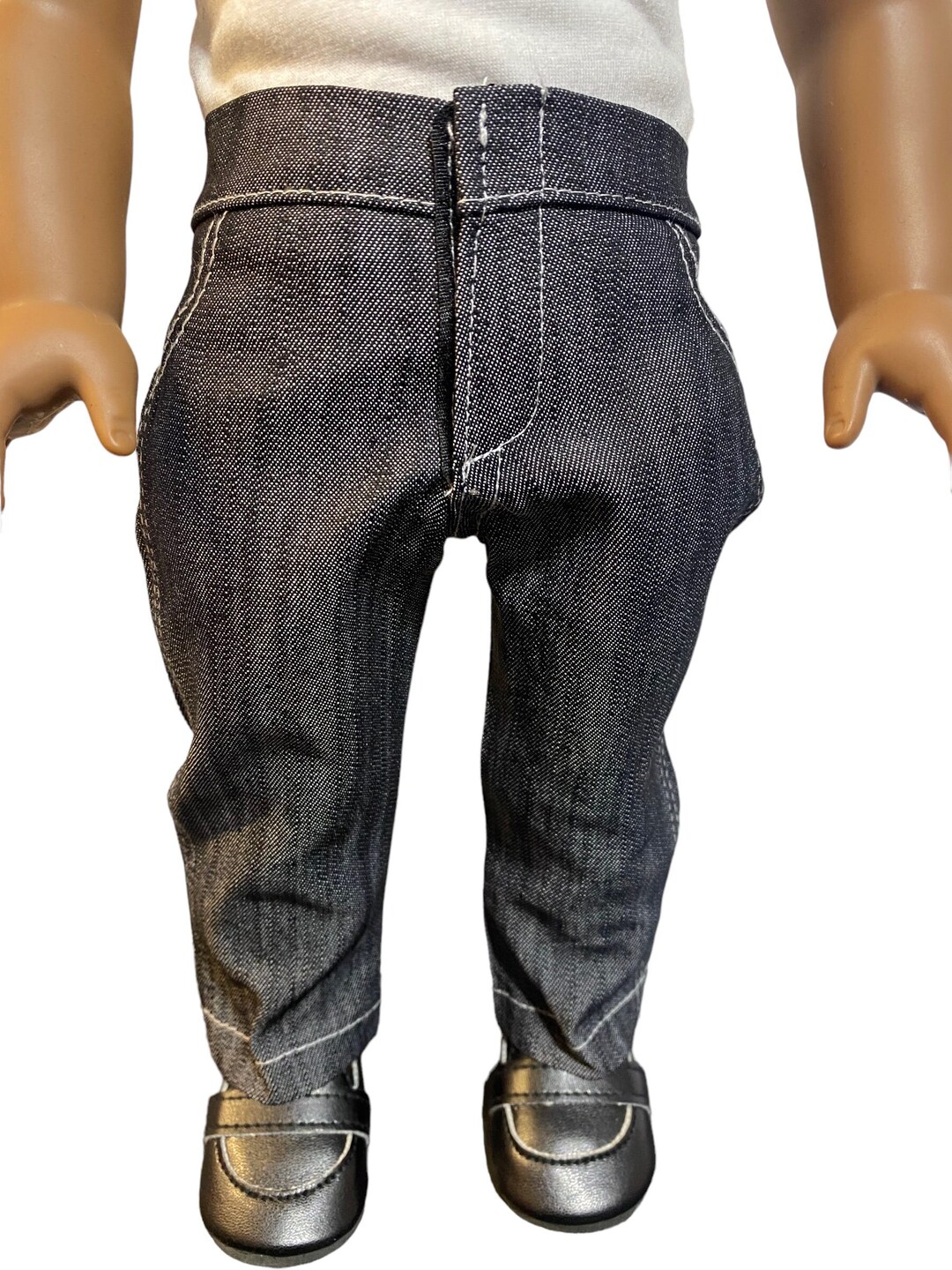 18 Doll Black Denim Jeans Pants Fits American Girl Dolls Gender Neutral