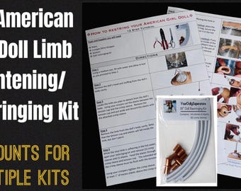 Kit di rifacimento delle corde per bambole AG da 18" con istruzioni complete e accesso a un tutorial video su YouTube