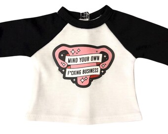 18-inch pop-shirt Political Mind Your Own Business Baarmoeder Woman's Rights grafisch T-shirt