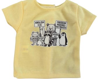 18-Zoll-Puppe politisches Widerstehen Bestehen darauf FDT Disobey Ablehnen Demonstration Anti Trump Grafik-T-Shirt