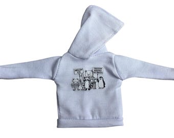 Felpa con cappuccio taglia bambola Barbie Protesta Resisti Insisti Persevera Arruolati FDT Fanculo il ghiaccio