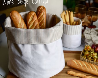 Fabric Storage Basket | Bread Basket | Home Decor Planter Basket | Plant Pot Cover | Cotton | Washable | Storage Bin Small Items |
