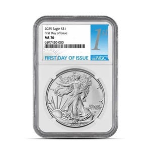 2025 - American Eagle 1 oz Silver Coin -First Day (MS70, NGC)