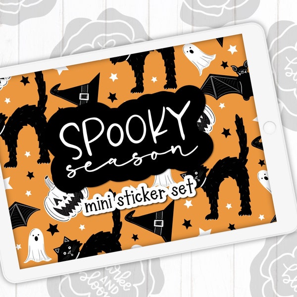 Spooky Season Mini Digital Sticker Set, Planner Stickers, GoodNotes, ZoomNotes, PNGs