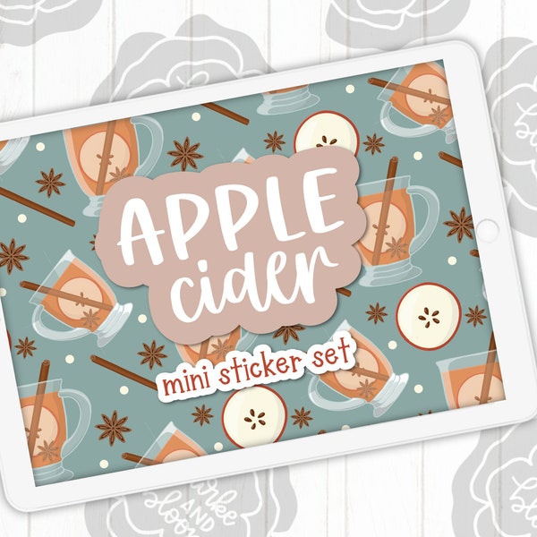 Apple Cider Mini Digital Sticker Set, Planner Stickers, GoodNotes, ZoomNotes, PNGs
