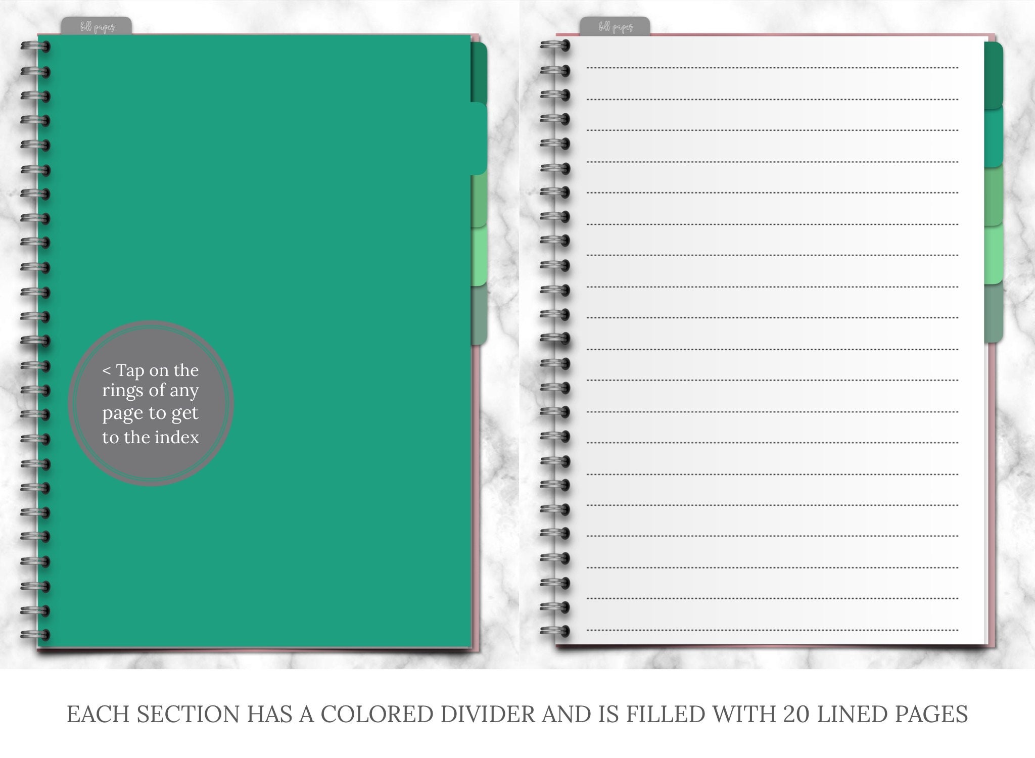 Let It Grow Patterned Digital Notebook Set pdf notebooks Etsy