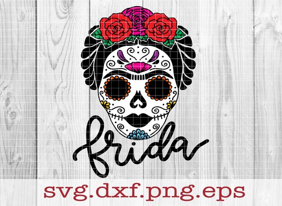 Download Sugar Frida Layered Svg Hand Drawn Svg Sugar Skull Svg Etsy