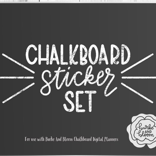 Chalkboard Digital Planner Stickers Goodnotes Pngs Etsy
