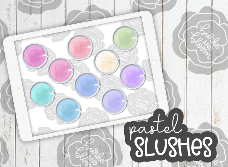 Pastel Slushes Mini Digital Sticker Set, Planner Stickers, GoodNotes, PNGs image 1