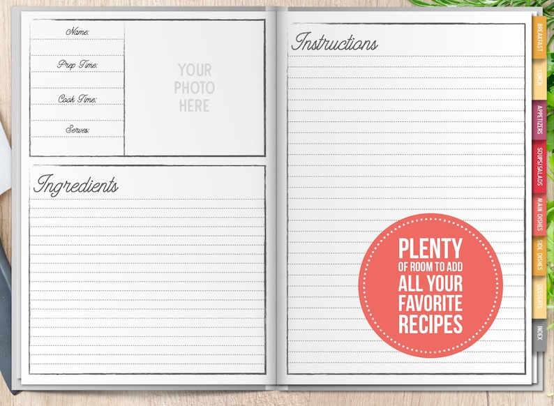 Digital Recipe Book Reds GoodNotes pdf | Etsy