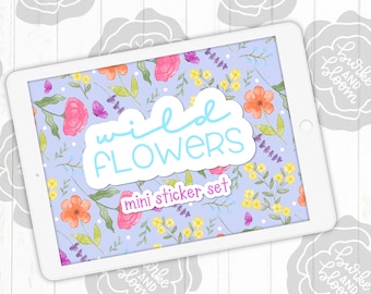 Wildflowers Digital Sticker Set, Planner Stickers, GoodNotes, ZoomNotes, PNGs