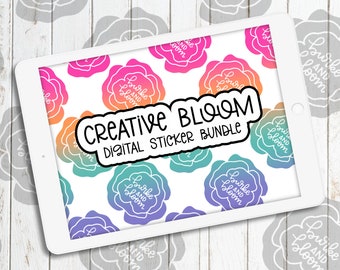 Creative Bloom Digital Sticker Bundle, functional Stickers, GoodNotes, PNGs, Planner Stickers