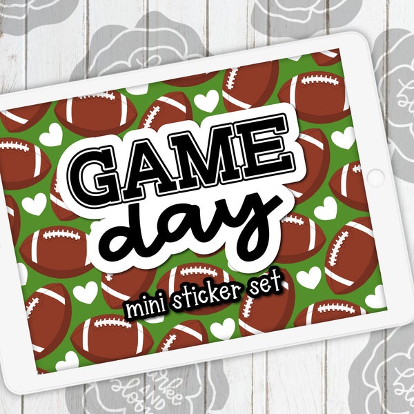 Game Day Mini Digital Sticker Set, Planner Stickers, GoodNotes, ZoomNotes, PNGs