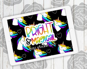 Bright and Magical Mini Digital Sticker Set, Planner Stickers, GoodNotes, ZoomNotes, PNGs