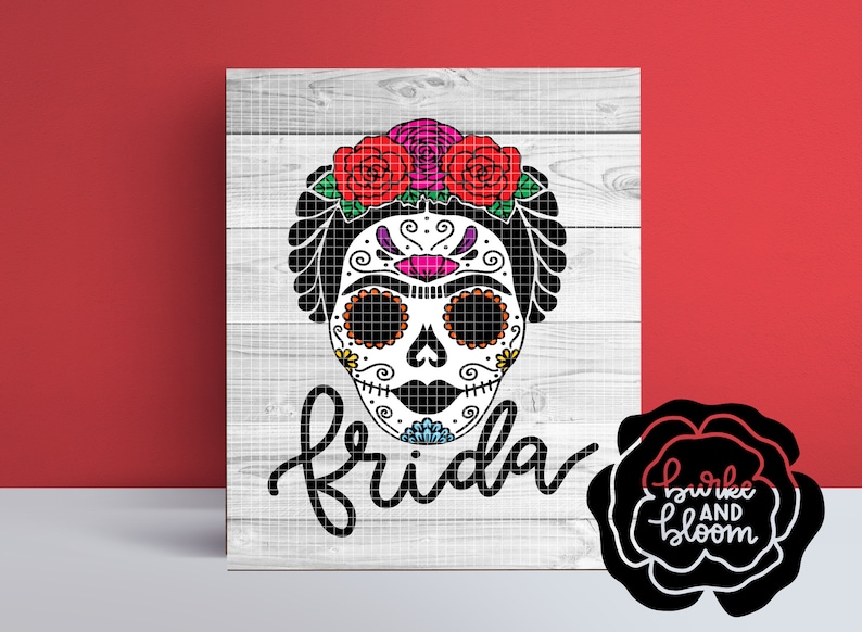 Download Sugar Frida Layered SVG Hand Drawn SVG Sugar Skull SVG | Etsy