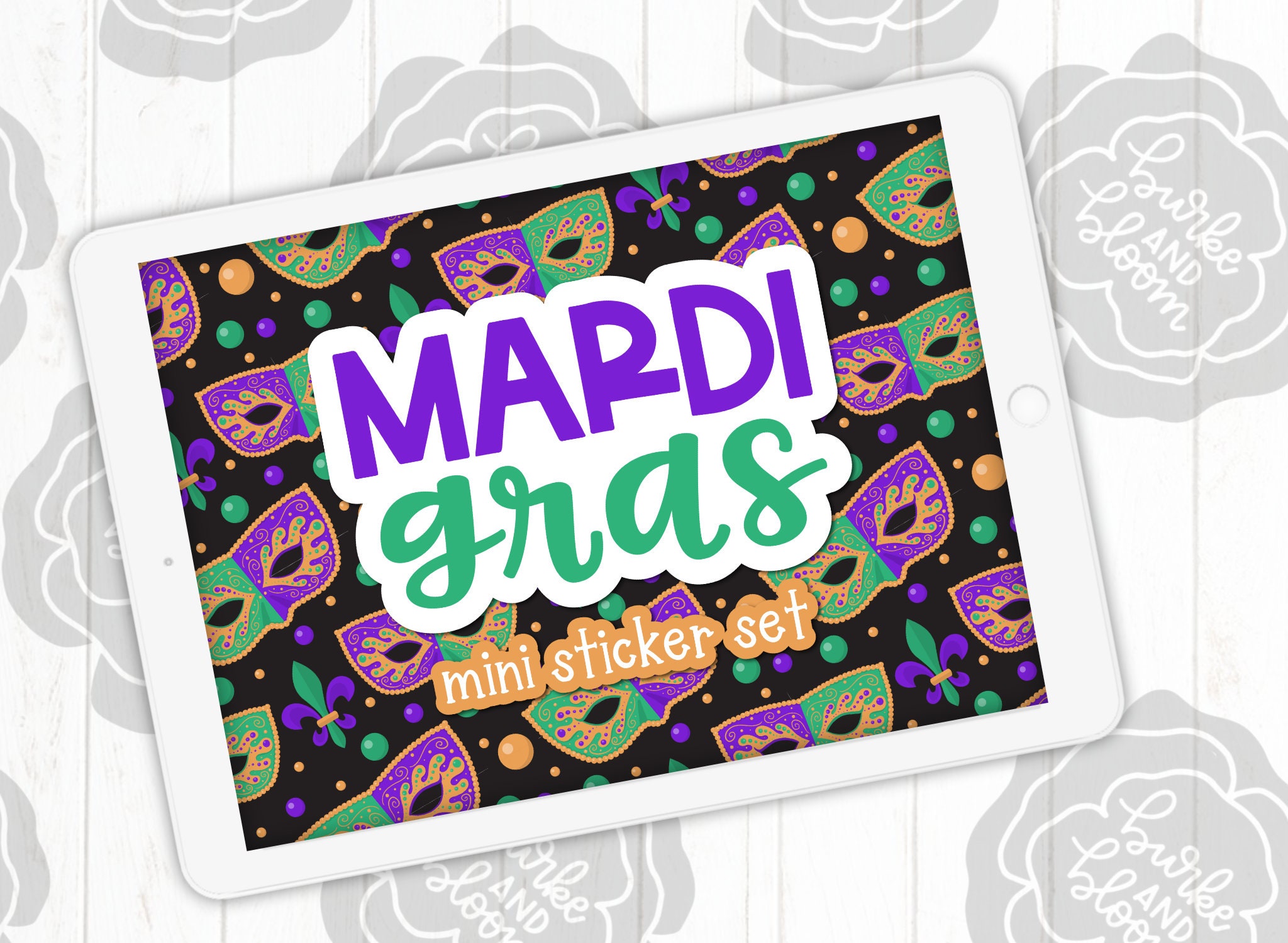 Mardi Gras Carnival Stickers by Mary Layton 
