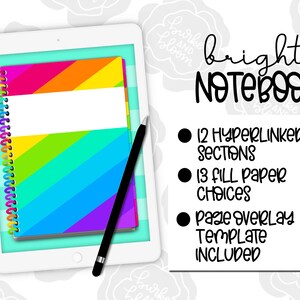 Bright Digital Notebook, Portrait, Vertical, GoodNotes Planner, ZoomNotes, PDF Planner