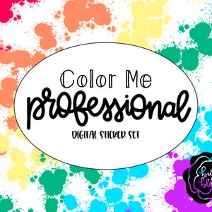 Color Me Professional Digital Sticker Set, GoodNotes, PNGs