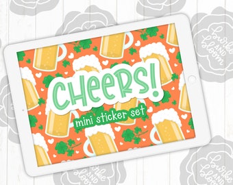 Cheers! Digital Sticker Set, Planner Stickers, GoodNotes, ZoomNotes, PNGs