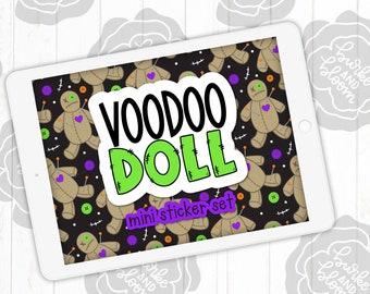 Voodoo Doll Digital Sticker Set, Planner Stickers, GoodNotes, ZoomNotes, PNGs
