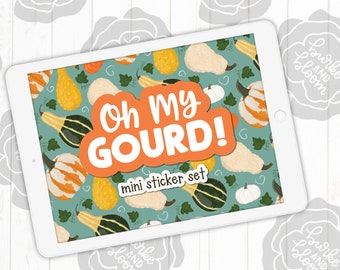 Oh My Gourd Digital Sticker Set, Planner Stickers, GoodNotes, ZoomNotes, PNGs