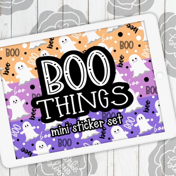 Boo Things Mini Digital Sticker Set, Planner Stickers, GoodNotes, ZoomNotes, PNGs