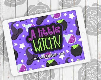 A Little Witchy Mini Digital Sticker Set, Planner Stickers, GoodNotes, ZoomNotes, PNGs