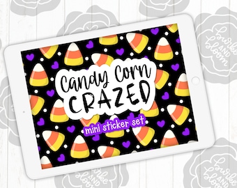 Candy Corn Crazed Digital Sticker Set, Planner Stickers, GoodNotes, ZoomNotes, PNGs