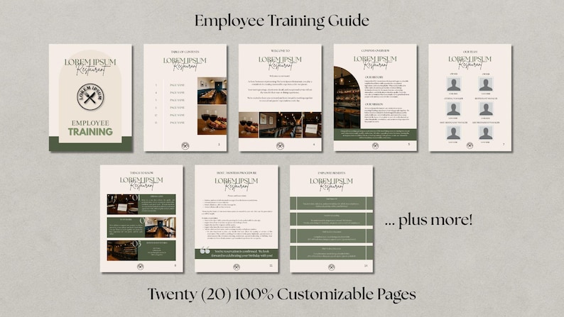 Editable Employee Handbook Template | Restaurant & Hospitality Training ...