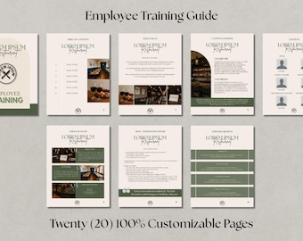 Editable Employee Handbook Template | Restaurant & Hospitality Training Manual | Canva Download | Staff Training Guide