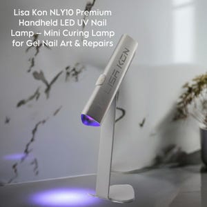 Lisa Kon NLY10 Premium Handheld LED UV Nail Lamp   Mini Curing Lamp for Gel Nail Art & Repairs   Type-C Rechargeable   Magnetic Base