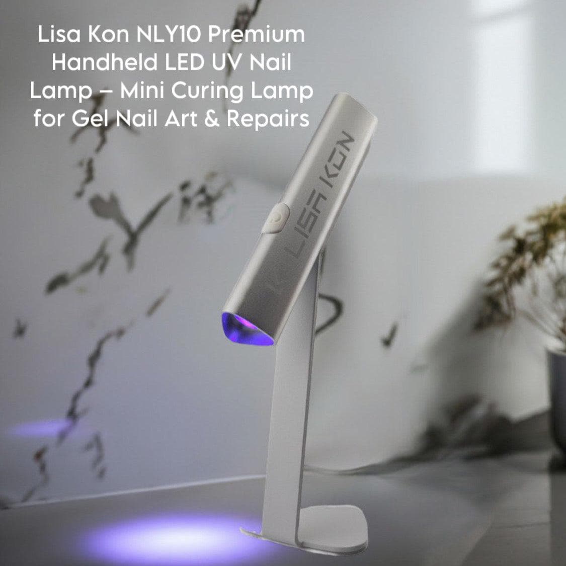 Lisa Kon NLY10 Premium Handheld LED UV Nail Lamp – Mini Curing Lamp for Gel Nail Art & Repairs | Type-C Rechargeable | Magnetic Base