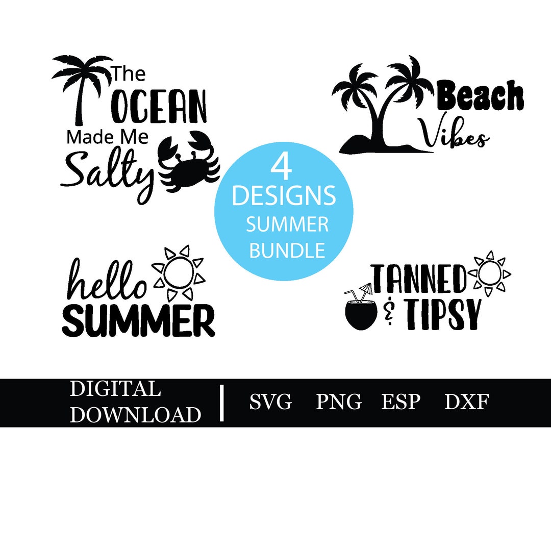 Summer Cricut Design Bundle // Beach SVG Stencil Designs, Tshirt ...