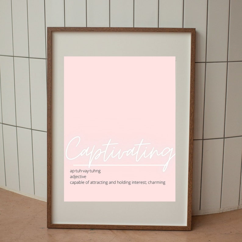 Captivating Definition Digital Printable PRINTABLE Wall Art - Etsy ...