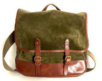 SOLD Ralph Lauren Rugby Suede Leather Crossbody Messenger Bag Men's Unisex VTG