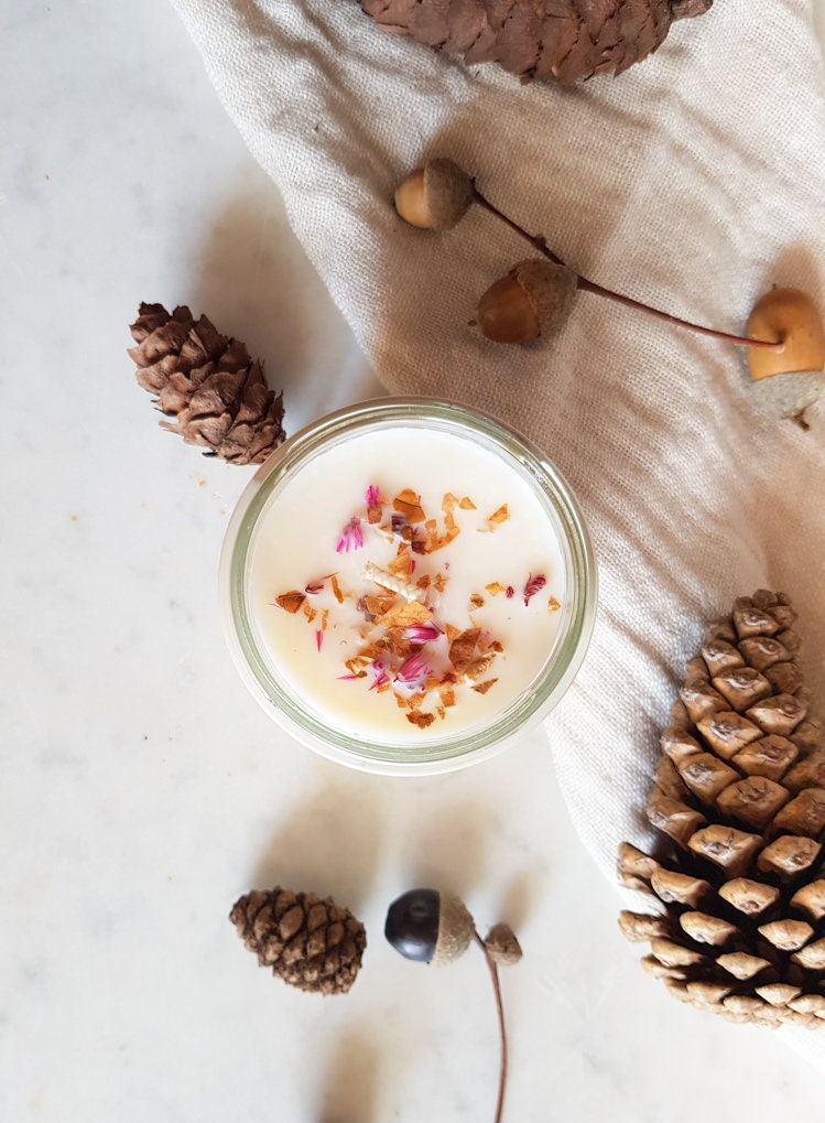 Bougie Parfumée Cuir et Bois Les Pots de Saison Bougie Végétale Fait Main