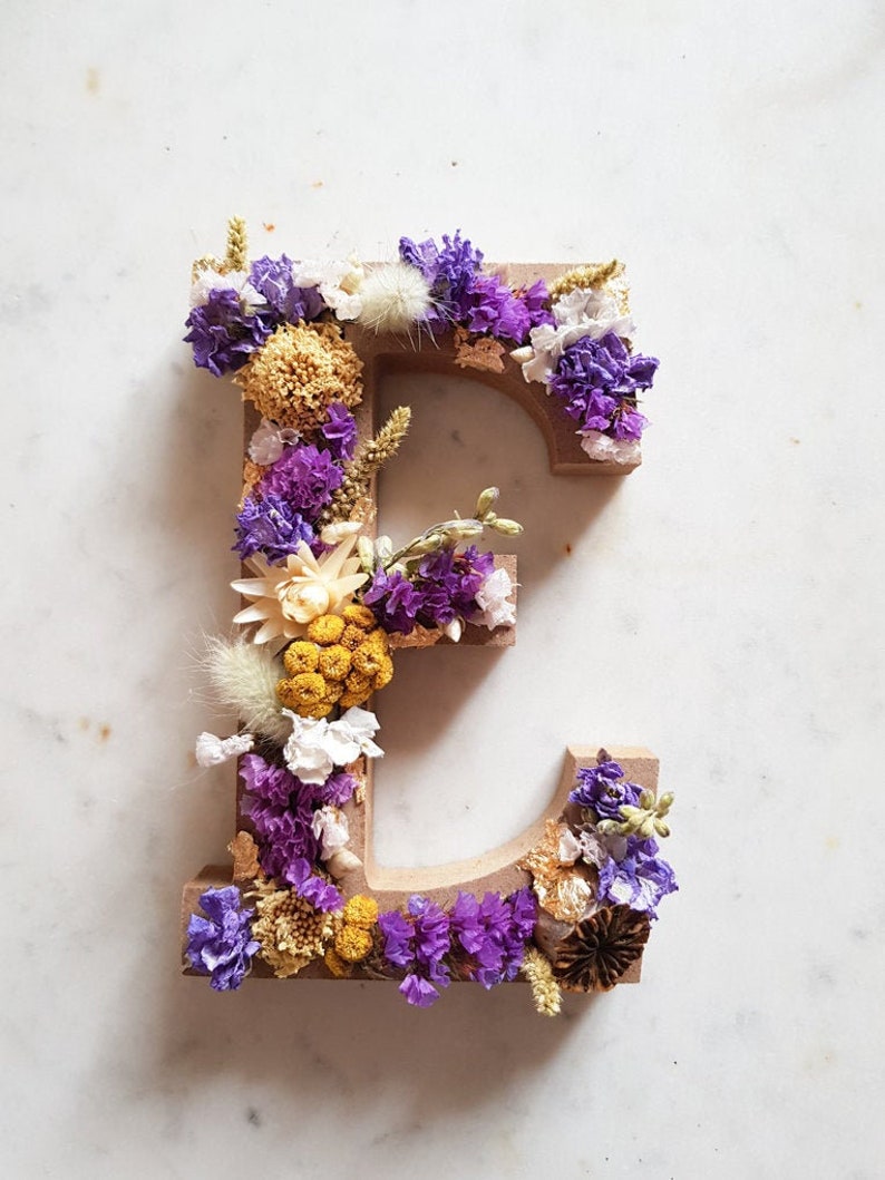 lettres fleurs séchées