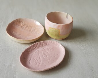 Juego de tazones para refrigerios Wabi-sabi en suaves colores pastel