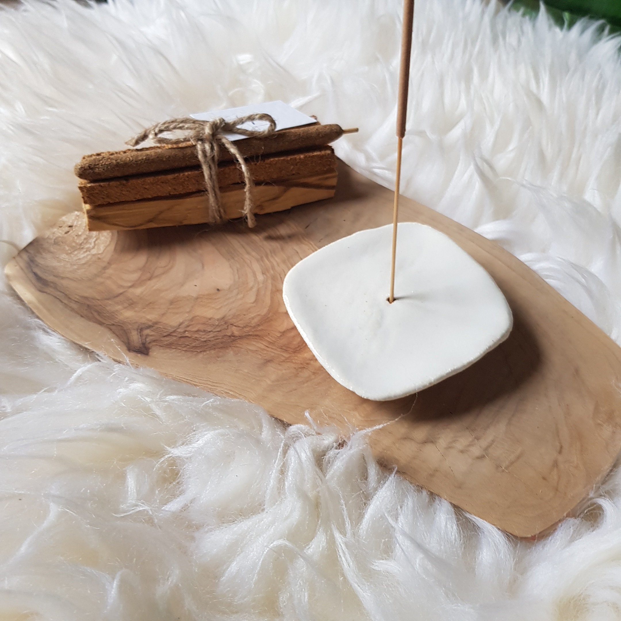 光沢のある白い四角形の陶器製香炉 - オーダーメイド - Etsy 日本