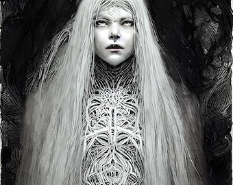White Witch Art Print, Limited Edition Illustration (12x12)