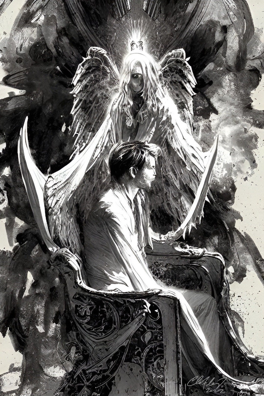 Fallen Angel Art Print, Pen and Ink Giclee (11x14) - Etsy