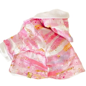 Gr. 62 68 Babyjacke Mädchen Mantel Baby zum Wenden Zwergenmantel Zipfeljacke Jersey Fleece gefüttert