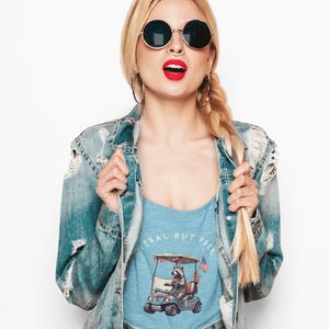 Wilde maar gratis tanktop - Peachtree City GA golfkar humor - Fourth of July Tee, unisex jersey top, mouwloos zomershirt