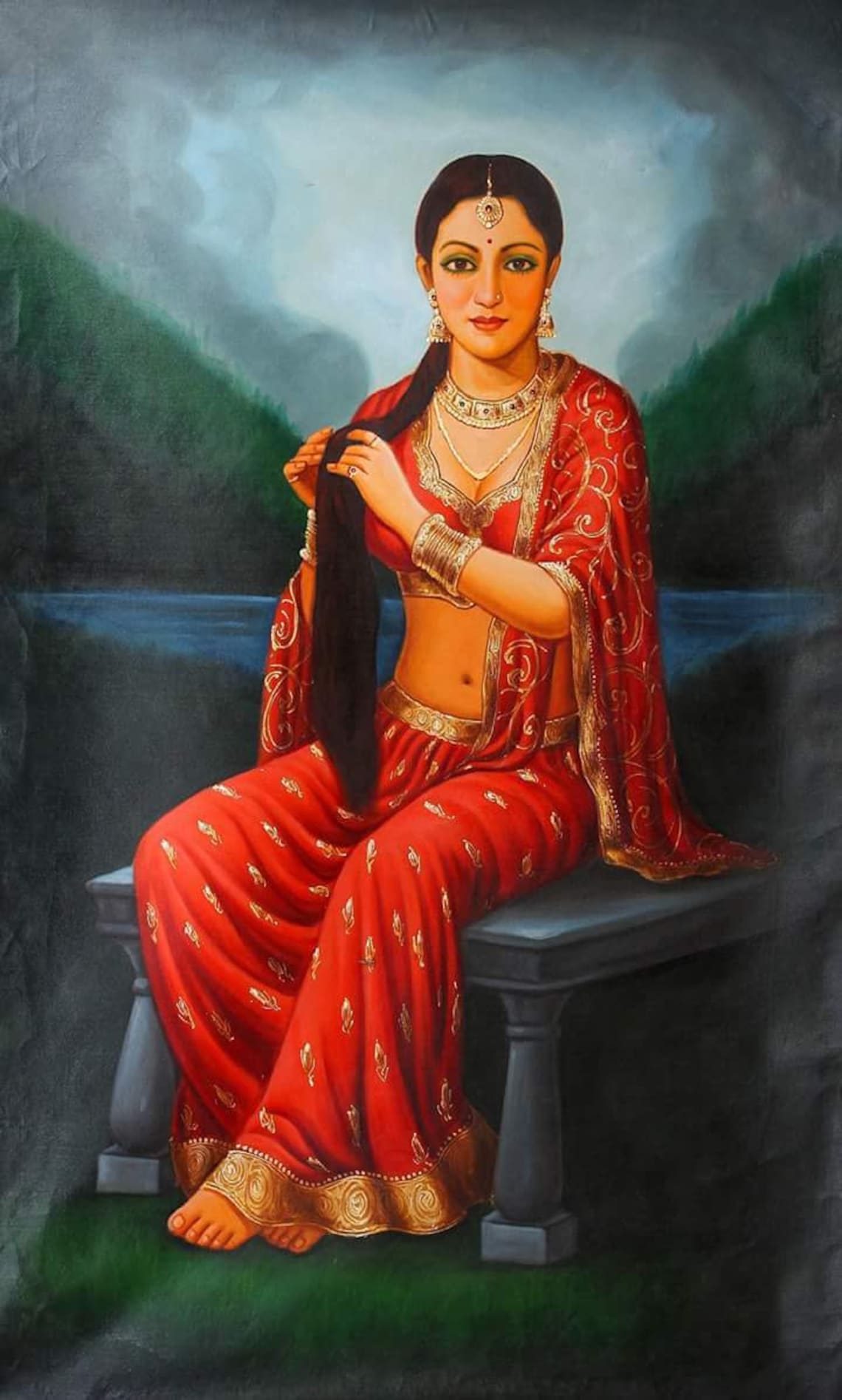 Indian Queen Painting Lady Portrait World Famous Art Wall Art Etsy UK