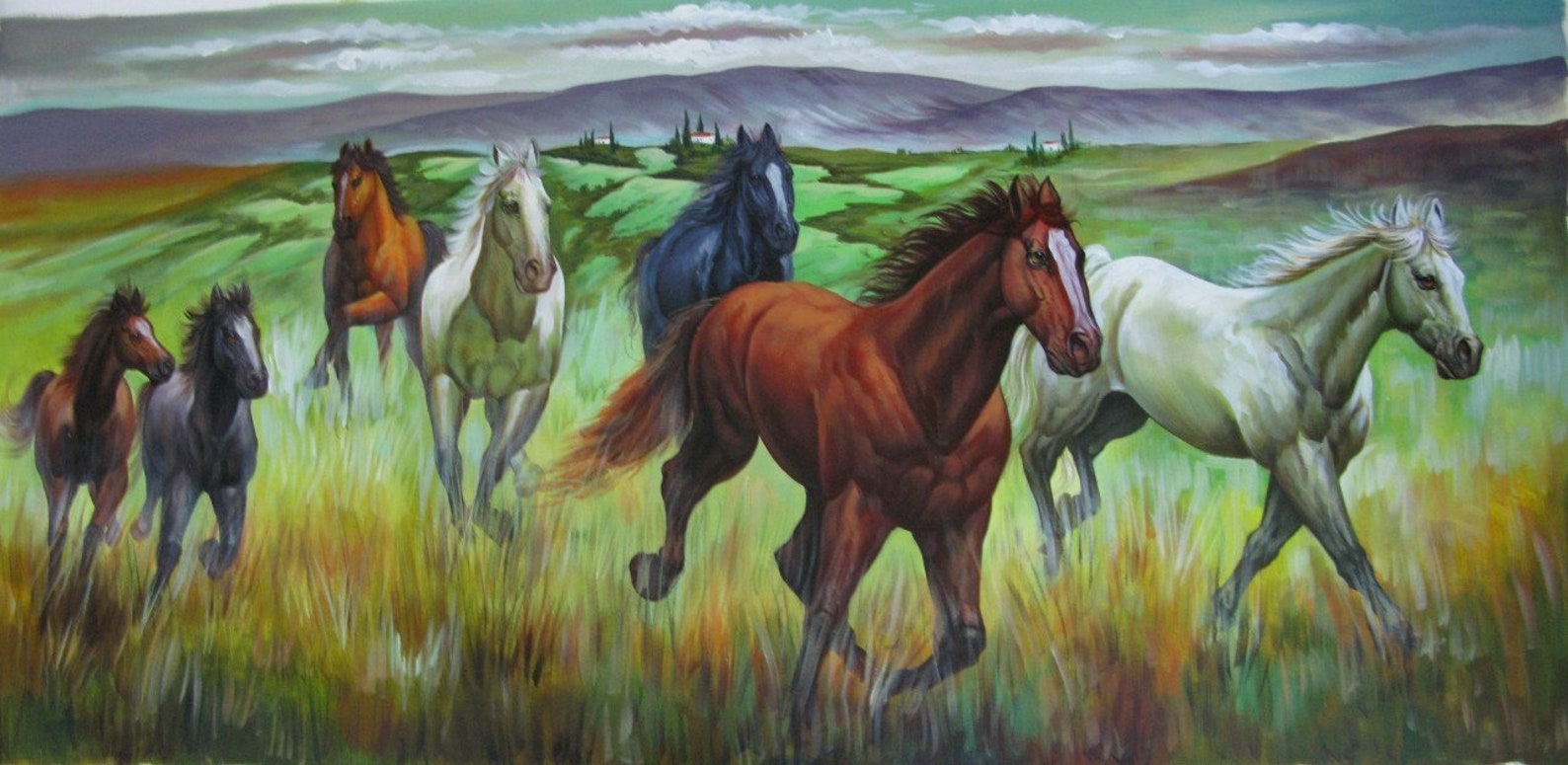 Seven Horse Painting Famous Painting Canvas Painting Wall Art Etsy UK