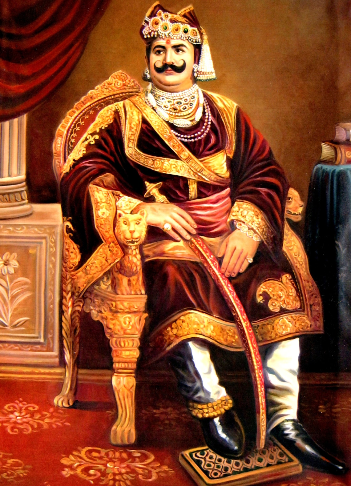 Indian King Painting World Famous Oil Painting Maharaja Etsy