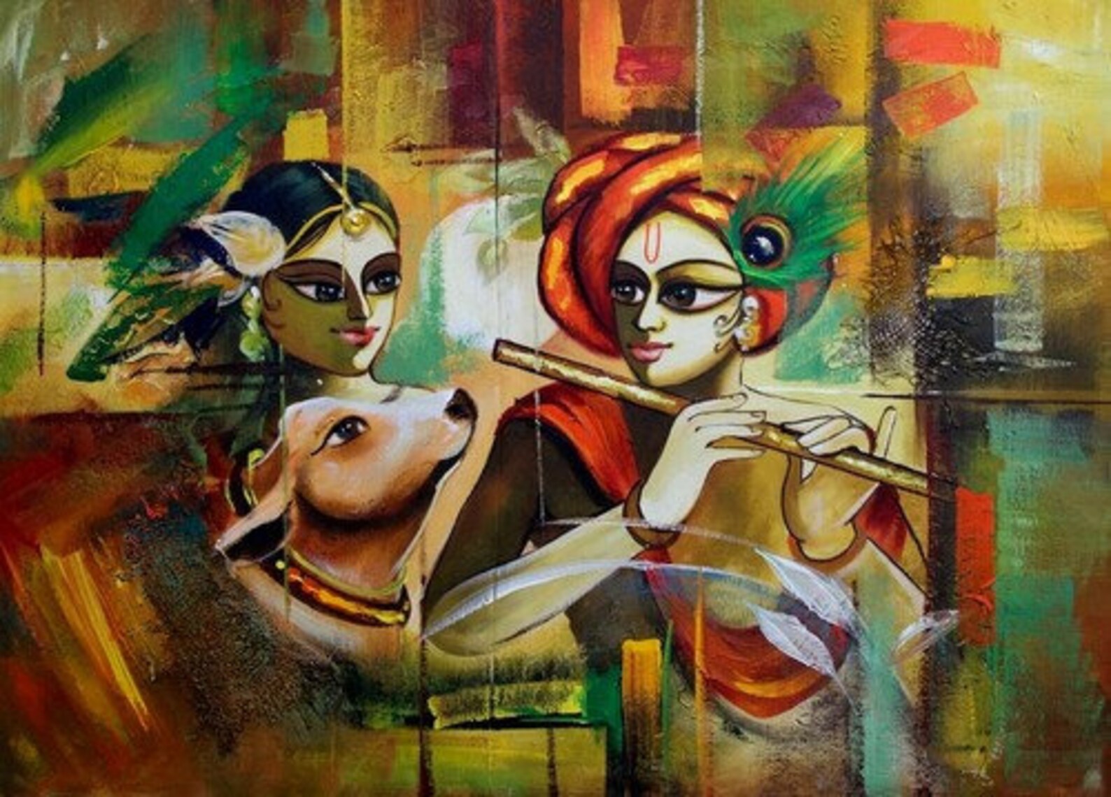 Radha Krishna Painting Wall Painting Religious Painting Etsy