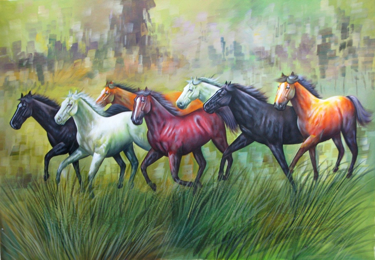 Seven Horse Painting Famous Painting Canvas Painting Wall Art Etsy UK