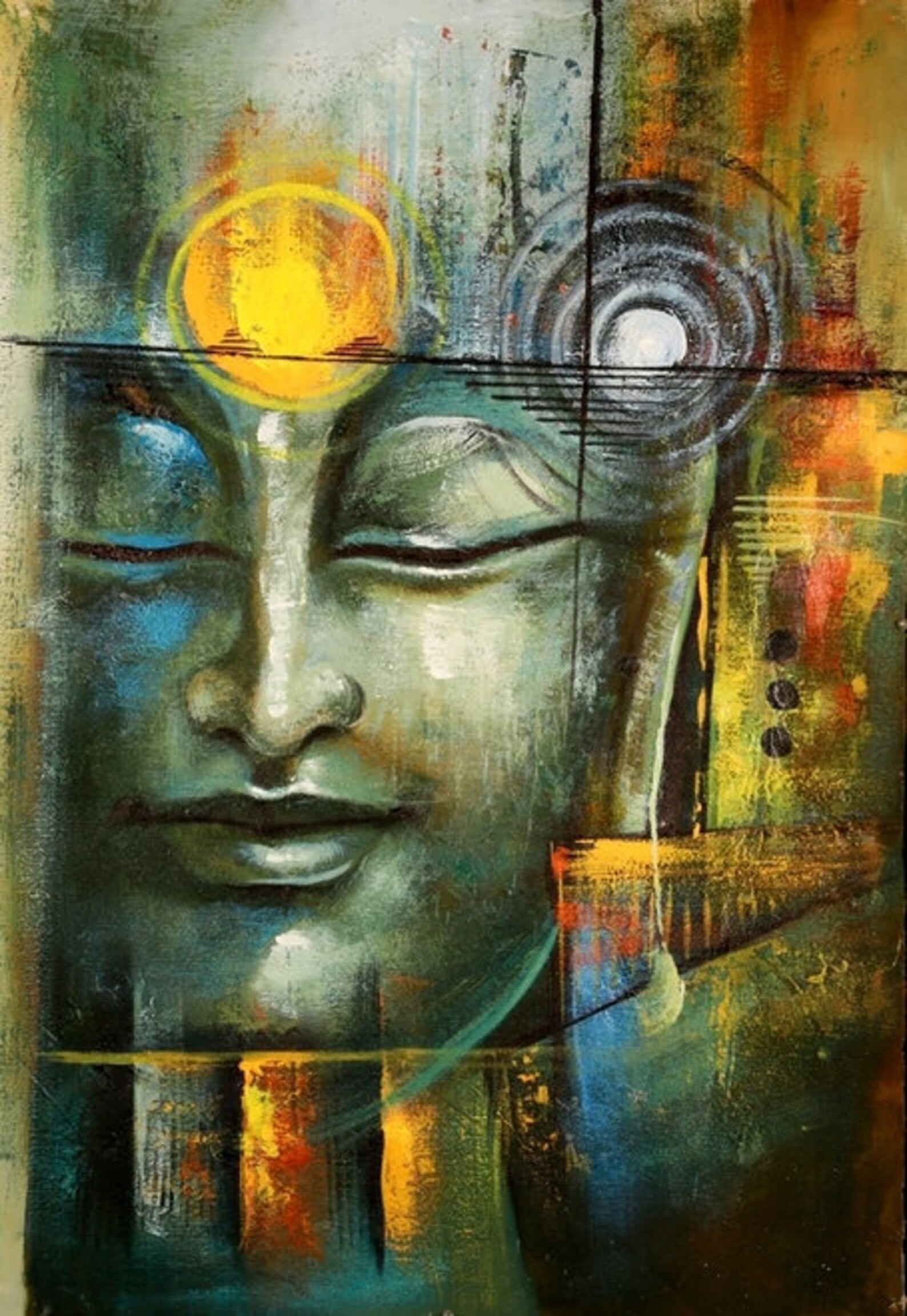 Famous Painting Wall Art Buddha Painting Canvas Painting Wall Etsy