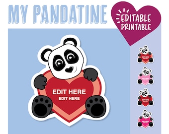 My Pandatine Door Decoration / Valentine's Day / Love / Heart / Panda Bear / Red / Pink / Printable / Door Dec / RA / Classroom / Name Tags